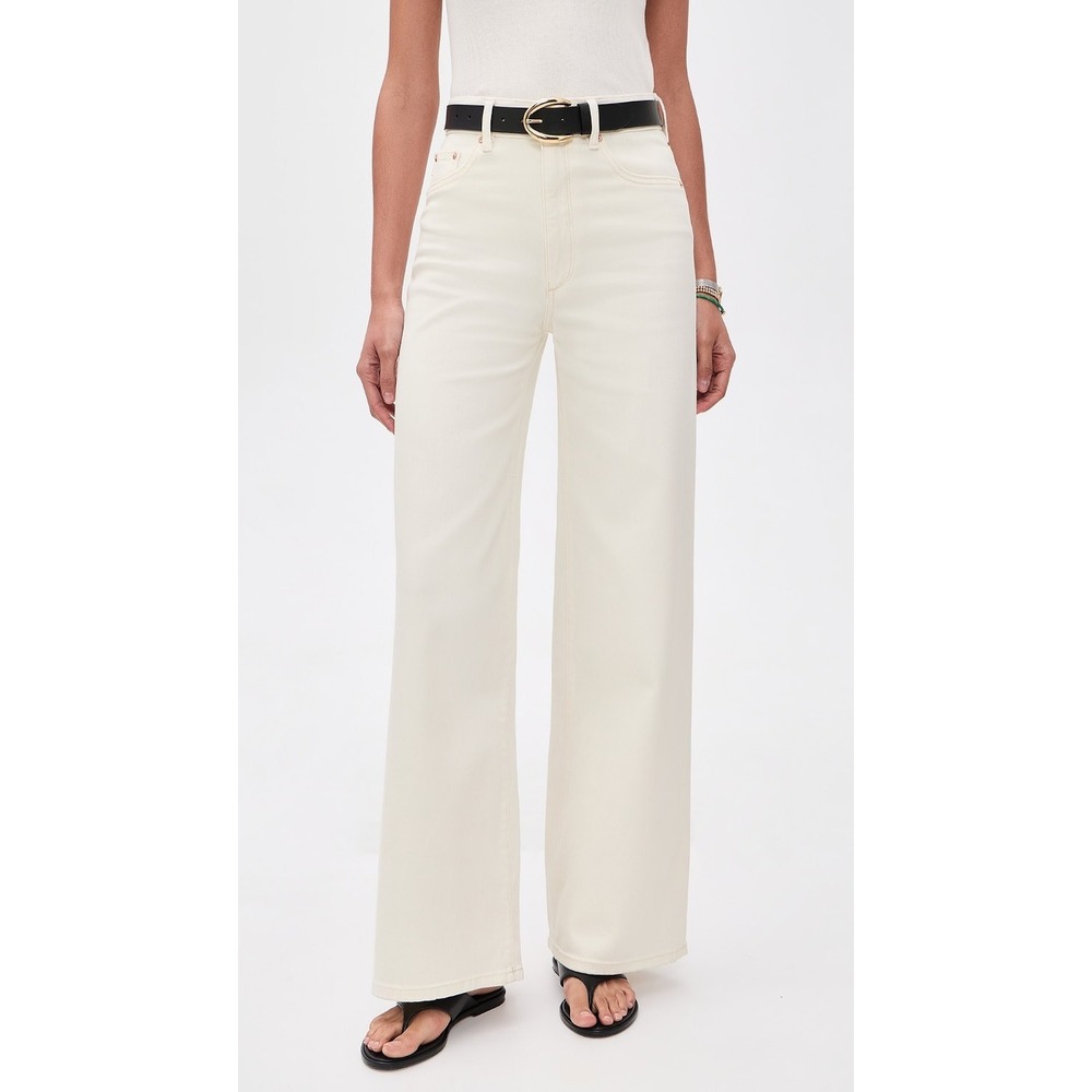 DL1961 Hepburn Wide Leg High Rise Jeans Eggshell Size 27